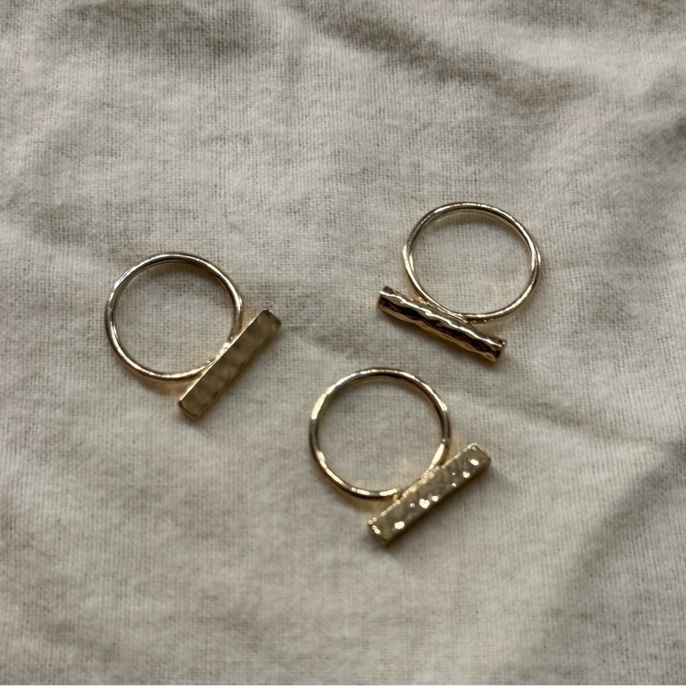 Gold Bar Rings - Picture 8 of 9
